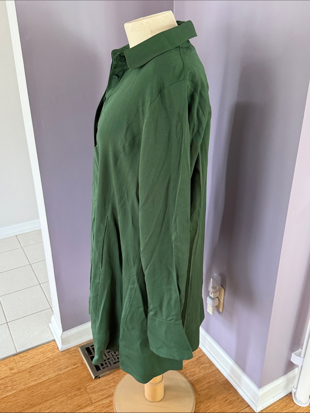 Nwt Women’s Forest Green Long-Sleeve Polo Dress L — image 2 of 5
